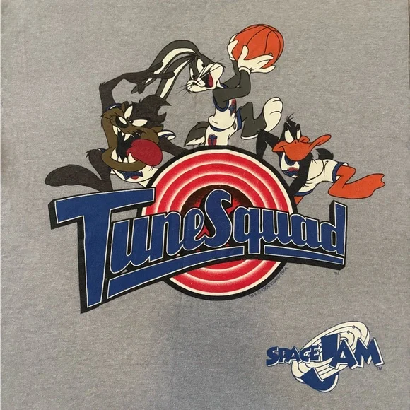 Vintage 1996 Space Jam Tunes Squad Ringer Tee XLG Warner Bros - Picture 3 of 9